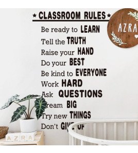 Self-adhesive Motivational Quotes School Rules Classroom Wall Stickers - Model Sf39391