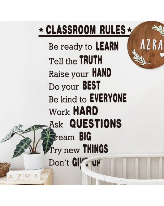 Self-adhesive Motivational Quotes School Rules Classroom Wall Stickers - Model Sf39391