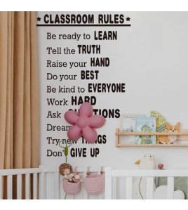 Self-adhesive Motivational Quotes School Rules Classroom Wall Stickers - Model Sf39391