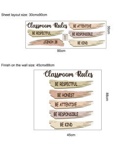School Rules Self-adhesive Motivational Class Room Wall Sticker Quotes - Model Sf39394