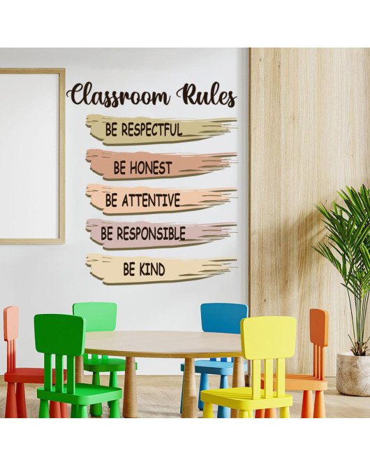 School Rules Self-adhesive Motivational Class Room Wall Sticker Quotes - Model Sf39394
