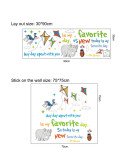 Self-adhesive Baby Nursery Cartoon Animal Wall Stickers Quotes - Model Sf39397