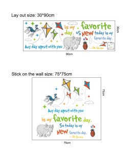 Self-adhesive Baby Nursery Cartoon Animal Wall Stickers Quotes - Model Sf39397