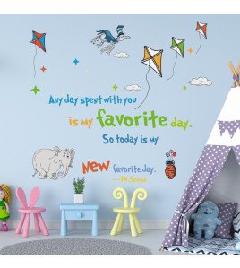 Self-adhesive Baby Nursery Cartoon Animal Wall Stickers Quotes - Model Sf39397
