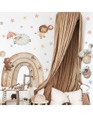 Kids' Room Decoration Cartoon Animal With Star Rainbow Customizable Wall Sticker - Model Sf39409