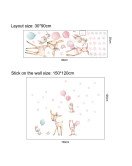 Self-adhesive Cartoon Animal Rabbit With Balloon Pcv Cute Wall Stickers Girly - Model Sf39410