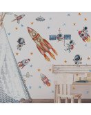 Removable 3d Vinyl Space Rocket Nursery Wall Sticker - Model Sf39413