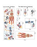 Removable 3d Vinyl Space Rocket Nursery Wall Sticker - Model Sf39413