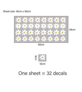Home Decoration Self Adhesive 3d Vinyl White Flower Pvc Wall Decal