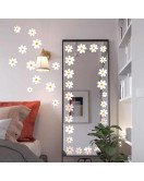 Home Decoration Self Adhesive 3d Vinyl White Flower Pvc Wall Decal