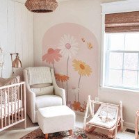 Home Decoration Boho Design Arch With Flower Living Room Wall Stickers Image