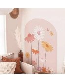 Home Decoration Boho Design Arch With Flower Living Room Wall Stickers Image