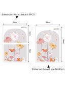 Home Decoration Boho Design Arch With Flower Living Room Wall Stickers Image