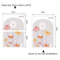 Home Decoration Boho Design Arch With Flower Living Room Wall Stickers Image