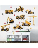 Home Decor Colorful 3D Traffic Removable Excavator Kids Room Wall Stickers