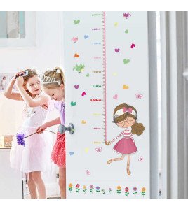 Removable Girl Room Decor Cartoon Umbrella Height Measure Wall Sticker