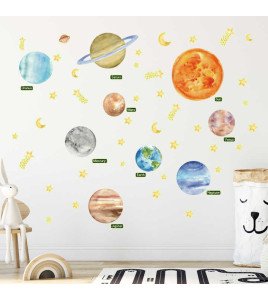 Kids Removable Planet Space Sticker Glow In The Dark Wall 3d Sticker