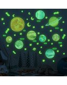 Kids Removable Planet Space Sticker Glow In The Dark Wall 3d Sticker