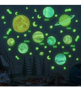 Kids Removable Planet Space Sticker Glow In The Dark Wall 3d Sticker