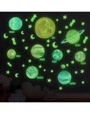 Kids Removable Planet Space Sticker Glow In The Dark Wall 3d Sticker