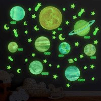 Kids Removable Planet Space Sticker Glow In The Dark Wall 3d Sticker