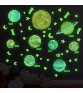 Kids Removable Planet Space Sticker Glow In The Dark Wall 3d Sticker