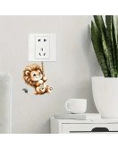 Nursery Decoration 3d Cartoon Lion Switch Panel Stickers - Model Sw015