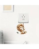 Nursery Decoration 3d Cartoon Lion Switch Panel Stickers - Model Sw015