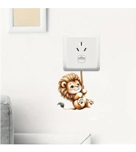 Nursery Decoration 3d Cartoon Lion Switch Panel Stickers - Model Sw015