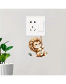Nursery Decoration 3d Cartoon Lion Switch Panel Stickers - Model Sw015