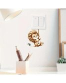 Nursery Decoration 3d Cartoon Lion Switch Panel Stickers - Model Sw015
