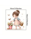 Girls Room Self-adhesive Cartoon Window Switch Sticker - Model Sw016
