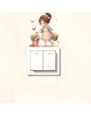 Girls Room Self-adhesive Cartoon Window Switch Sticker - Model Sw016