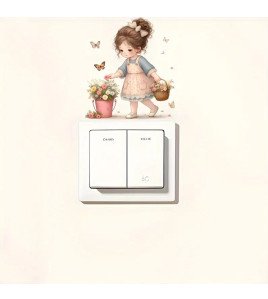 Girls Room Self-adhesive Cartoon Window Switch Sticker - Model Sw016