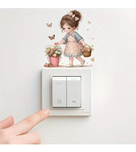 Girls Room Self-adhesive Cartoon Window Switch Sticker - Model Sw016