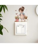 Girls Room Self-adhesive Cartoon Window Switch Sticker - Model Sw016
