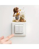 2025 Self-adhesive Removable 3d Cartoon Girl Switch Stickers Decorations - Model Sw017