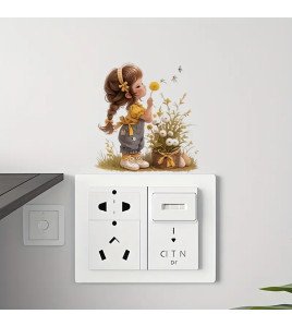 2025 Self-adhesive Removable 3d Cartoon Girl Switch Stickers Decorations - Model Sw017