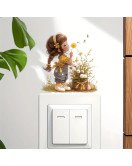 2025 Self-adhesive Removable 3d Cartoon Girl Switch Stickers Decorations - Model Sw017