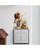 2025 Self-adhesive Removable 3d Cartoon Girl Switch Stickers Decorations - Model Sw017