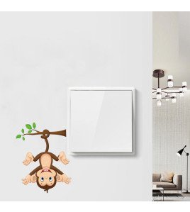 Home Decoration Self-adhesive Cartoon Monkey Switch Stickers For Electric Board Label - Model Sw025