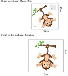 Home Decoration Self-adhesive Cartoon Monkey Switch Stickers For Electric Board Label - Model Sw025