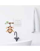 Home Decoration Self-adhesive Cartoon Monkey Switch Stickers For Electric Board Label - Model Sw025