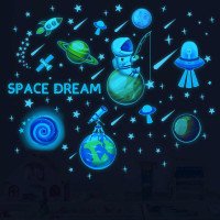 Kids Room Decorative 3D Space Night Glowing Stars Wall Sticker