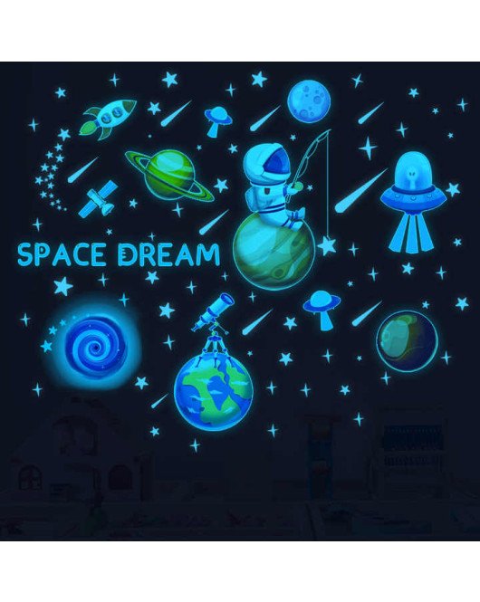 Kids Room Decorative 3D Space Night Glowing Stars Wall Sticker