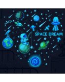 Kids Room Decorative 3D Space Night Glowing Stars Wall Sticker