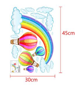 Home Decor Colorful Air Balloon Rainbow Wall Sticker