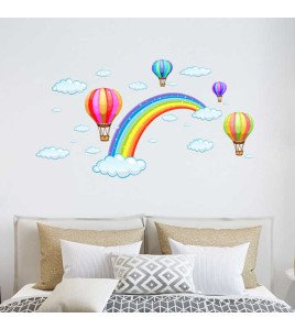 Home Decor Colorful Air Balloon Rainbow Wall Sticker