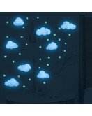 Nursery Decoration Self-adhesive Cloud With Star Glowing Wall Sticker - Model Yq092
