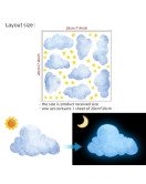 Nursery Decoration Self-adhesive Cloud With Star Glowing Wall Sticker - Model Yq092